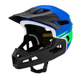 Maxbell Full Face Bike Helmet Protective Helmet Shock Absorbing Mountain Bike Helmet Blue Green