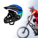 Maxbell Full Face Bike Helmet Protective Helmet Shock Absorbing Mountain Bike Helmet Blue Green