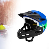 Maxbell Full Face Bike Helmet Protective Helmet Shock Absorbing Mountain Bike Helmet Blue Green