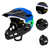 Maxbell Full Face Bike Helmet Protective Helmet Shock Absorbing Mountain Bike Helmet Blue Green
