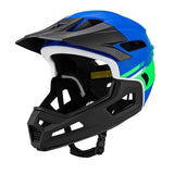 Maxbell Full Face Bike Helmet Protective Helmet Shock Absorbing Mountain Bike Helmet Blue Green