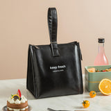 Maxbell 2x Insulated Lunch Storage Bag Tote Food Bento Pouch for Girls School Travel Black