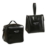 Maxbell 2x Insulated Lunch Storage Bag Tote Food Bento Pouch for Girls School Travel Black