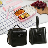 Maxbell 2x Insulated Lunch Storage Bag Tote Food Bento Pouch for Girls School Travel Black