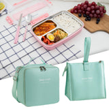 Maxbell Maxbell 2x Insulated Lunch Storage Bag Tote Food Bento Pouch for Girls School Travel Green