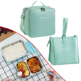 Maxbell Maxbell 2x Insulated Lunch Storage Bag Tote Food Bento Pouch for Girls School Travel Green