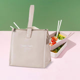 Maxbell Insulated Lunch Storage Bag Portable Tote Bento Pouch for Fishing Adults Girls White