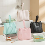 Maxbell Insulated Lunch Storage Bag Portable Tote Bento Pouch for Fishing Adults Girls White
