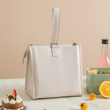 Maxbell Insulated Lunch Storage Bag Portable Tote Bento Pouch for Fishing Adults Girls White
