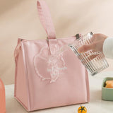 Maxbell Insulated Lunch Storage Bag Portable Tote Bento Pouch for Fishing Adults Girls Pink