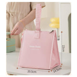 Maxbell Insulated Lunch Storage Bag Portable Tote Bento Pouch for Fishing Adults Girls Pink