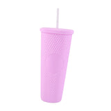 Maxbell Water Bottle with Straw 710ml Leakproof Double Layer Drink Bottle with Lid Light Purple