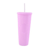 Maxbell Water Bottle with Straw 710ml Leakproof Double Layer Drink Bottle with Lid Light Purple