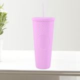 Maxbell Water Bottle with Straw 710ml Leakproof Double Layer Drink Bottle with Lid Light Purple