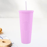 Maxbell Water Bottle with Straw 710ml Leakproof Double Layer Drink Bottle with Lid Light Purple