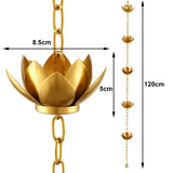Maxbell Lotus Rain Chains for Gutters Decorative Roofs Sheds Lotus Flower Rain Chain