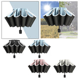 Maxbell Folding Umbrella Windproof Lightweight Personal Umbrellas Sun Rain Umbrellas Black