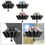 Maxbell Folding Umbrella Windproof Lightweight Personal Umbrellas Sun Rain Umbrellas Black