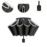 Maxbell Folding Umbrella Windproof Lightweight Personal Umbrellas Sun Rain Umbrellas Black