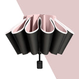 Maxbell Folding Umbrella Windproof Lightweight Personal Umbrellas Sun Rain Umbrellas Pink