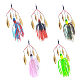 Maxbell 5Pcs Fishing Lures Spinnerbait Metal Fishing Tackle for Crappie Bass Walleye