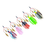 Maxbell 5Pcs Fishing Lures Spinnerbait Metal Fishing Tackle for Crappie Bass Walleye