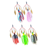 Maxbell 5Pcs Fishing Lures Spinnerbait Metal Fishing Tackle for Crappie Bass Walleye