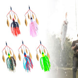 Maxbell 5Pcs Fishing Lures Spinnerbait Metal Fishing Tackle for Crappie Bass Walleye