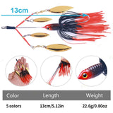 Maxbell 5Pcs Fishing Lures Spinnerbait Metal Fishing Tackle for Crappie Bass Walleye