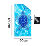 Maxbell Turtle Printed Beach Towel Stylish Bath Towel for Outdoor Travel Summer