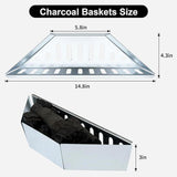 Maxbell Charcoal Basket Tools Multipurpose BBQ Burner Basket for Camping Lawn Garden
