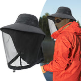 Maxbell Beekeeping Netting Hat Beekeeper Hat with Mesh for Hiking Outdoor Activities Black