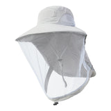 Maxbell Beekeeping Netting Hat Beekeeper Hat with Mesh for Hiking Outdoor Activities Light Gray