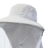 Maxbell Beekeeping Netting Hat Beekeeper Hat with Mesh for Hiking Outdoor Activities Light Gray