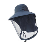 Maxbell Beekeeping Netting Hat Beekeeper Hat with Mesh for Hiking Outdoor Activities Navy blue