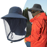 Maxbell Beekeeping Netting Hat Beekeeper Hat with Mesh for Hiking Outdoor Activities Navy blue