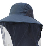 Maxbell Beekeeping Netting Hat Beekeeper Hat with Mesh for Hiking Outdoor Activities Navy blue