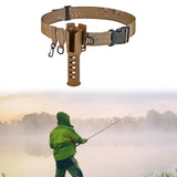 Maxbell Fishing Rod Holder Adjustable Wading Belt for Fishing Pole Casting Saltwater Khaki
