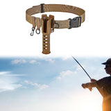 Maxbell Fishing Rod Holder Adjustable Wading Belt for Fishing Pole Casting Saltwater Khaki
