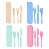 Maxbell Camping Slice Spoon Fork Set Camping Cutlery Set for Restaurant Hiking Hotel Beige