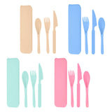 Maxbell Camping Slice Spoon Fork Set Camping Cutlery Set for Restaurant Hiking Hotel Beige