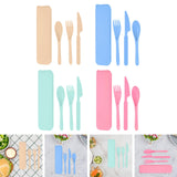 Maxbell Camping Slice Spoon Fork Set Camping Cutlery Set for Restaurant Hiking Hotel Beige