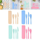 Maxbell Camping Slice Spoon Fork Set Camping Cutlery Set for Restaurant Hiking Hotel Beige