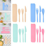 Maxbell Camping Slice Spoon Fork Set Camping Cutlery Set for Restaurant Hiking Hotel Beige