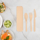 Maxbell Camping Slice Spoon Fork Set Camping Cutlery Set for Restaurant Hiking Hotel Beige
