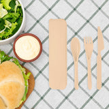 Maxbell Camping Slice Spoon Fork Set Camping Cutlery Set for Restaurant Hiking Hotel Beige
