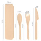 Maxbell Camping Slice Spoon Fork Set Camping Cutlery Set for Restaurant Hiking Hotel Beige