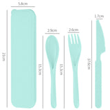 Maxbell Camping Slice Spoon Fork Set Camping Cutlery Set for Restaurant Hiking Hotel Light Green