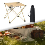 Maxbell Folding Camping Table Compact Outdoor Picnic Table for Backpacking Patio BBQ Beige
