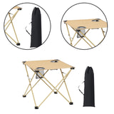 Maxbell Folding Camping Table Compact Outdoor Picnic Table for Backpacking Patio BBQ Beige